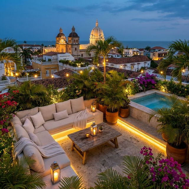 Terraza privada con vistas exclusivas en Cartagena